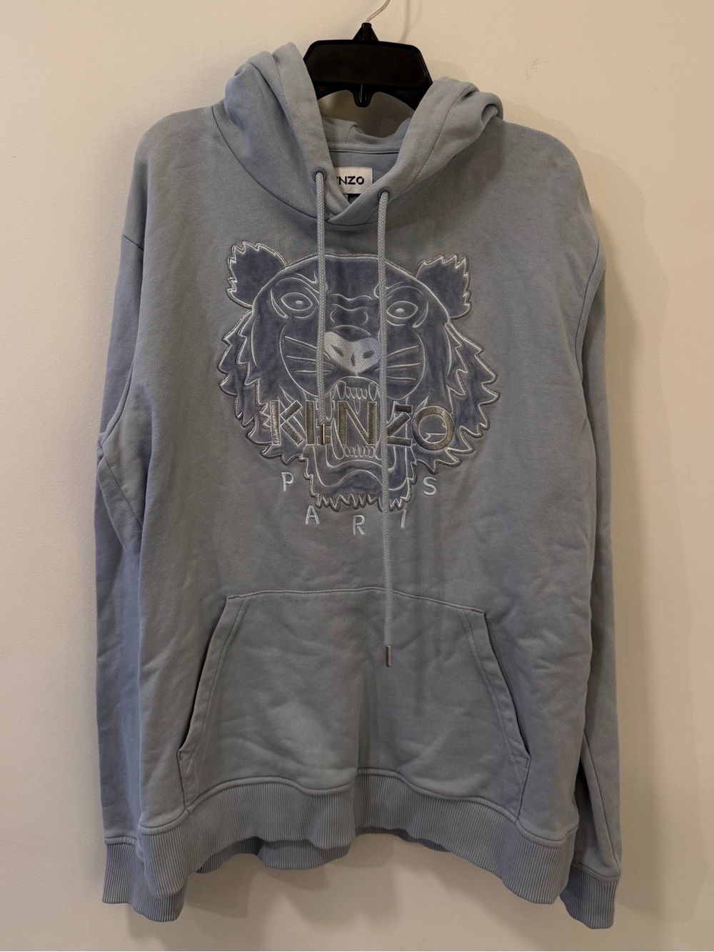 Kenzo Paris Men's Light Blue Tiger Logo Hoodie